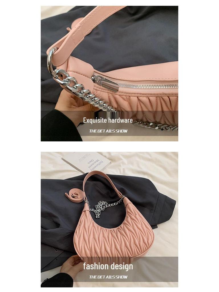 Плиссированная сумка-кроссбоди Saddle 2025 - Большая вместимость