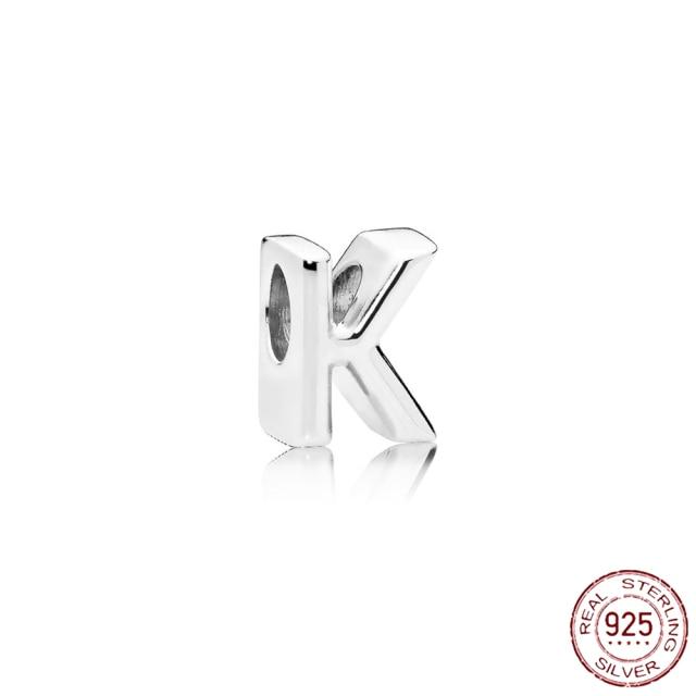 Браслет-подвеска из серебра 925 пробы с буквами AZ и буквами, бусины с именем для женщин, DIY кулон, изготовление ювелирных изделий