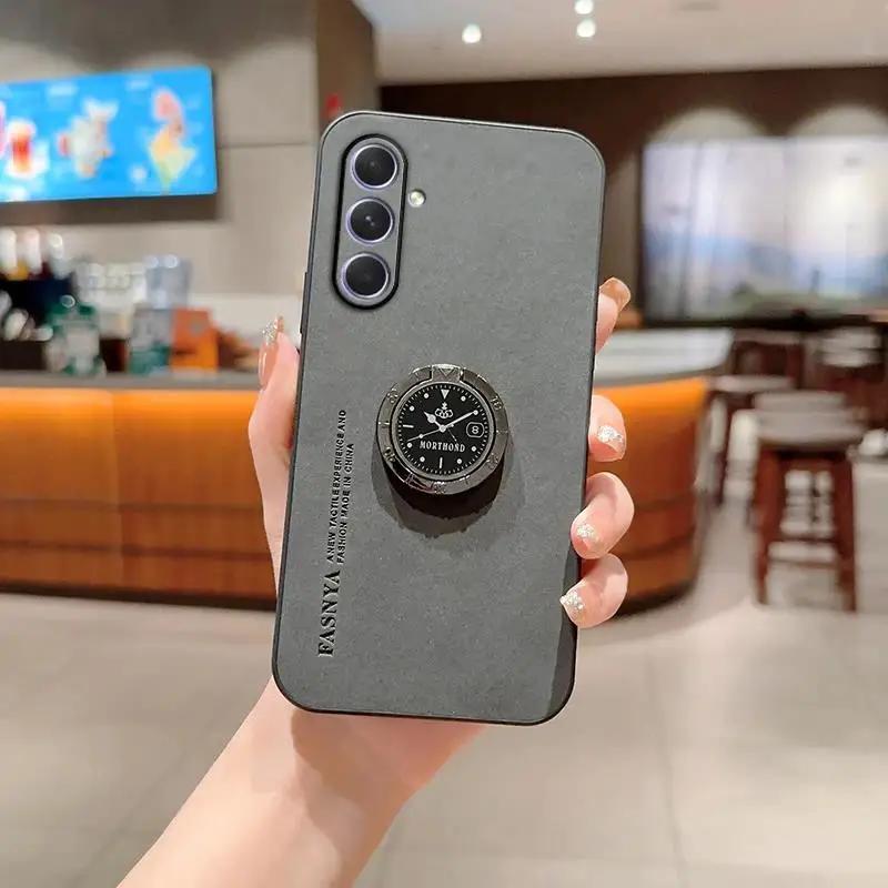 Чехол-подставка с кольцом из натуральной овчины для Samsung M35 M15 M55 M34 M14 M53 M33 M52 M13 M42 M30S Матовая крышка с защитой объектива