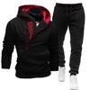 Men Sets Hoodies And Pants Two Piece Sets Zipper Hooded Sweatshirt Outfit Sportswear