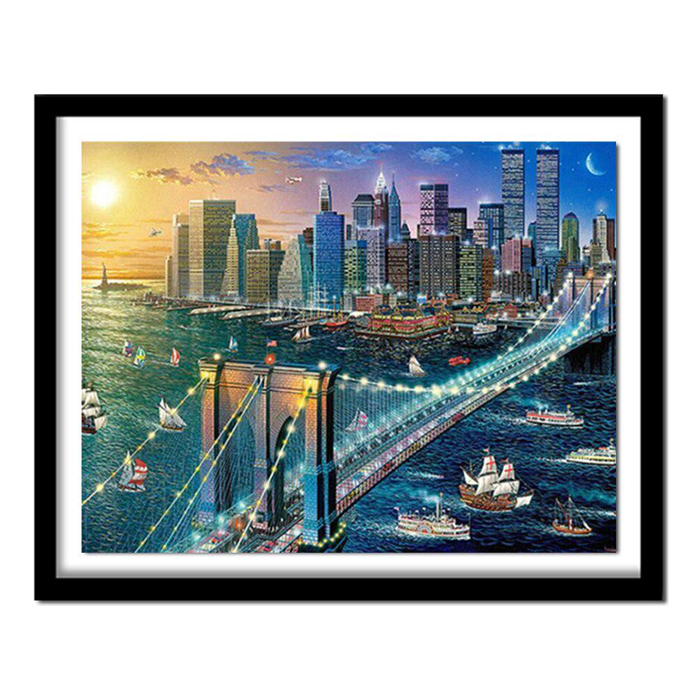 Embroidery DIY Diamond Painting Cross Stitch Kit New York Brooklyn Bridge 5D Diamond Home Decor