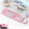 Wireless Office Keyboard and Mouse Set/Quiet, Stylish Keyboard/2.4G / Pink