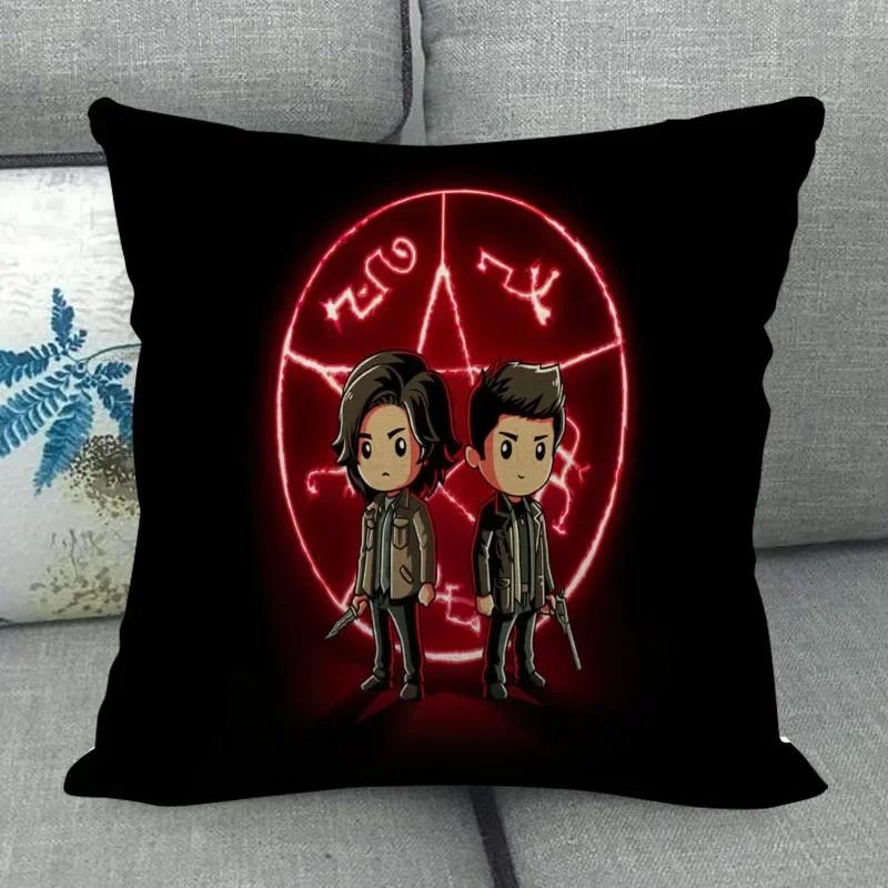 Наволочка Supernatural на заказ Свадебная декоративная хлопково-льняная наволочка для дома Чехол для подушки 45X45(Одна сторона)