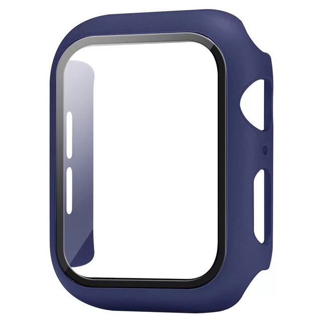 Закаленное стекло + защитный чехол для часов Apple Watch 8 7 6 SE 5 3 4 44 мм 40 мм Защитная пленка для экрана iWatch 5 3 2 42 мм 38 мм чехол