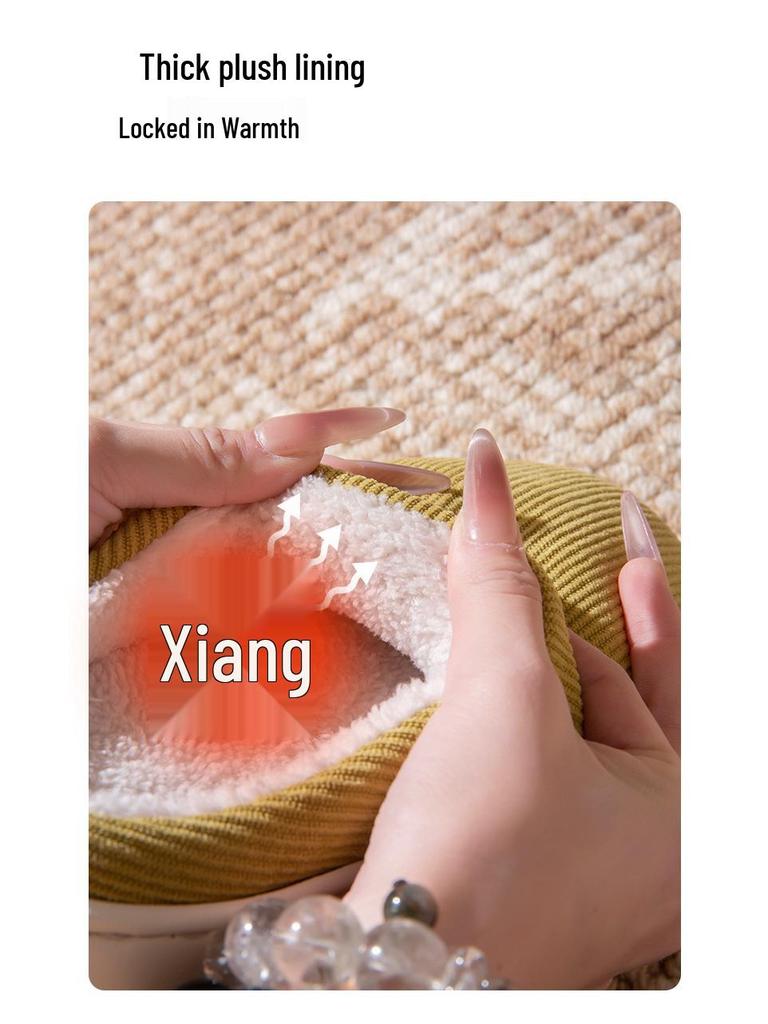 2025 Новые осенне-зимние эластичные хлопковые тапочки на толстой подошве - Теплые, нескользящие и удобные для мужчин и женщин
