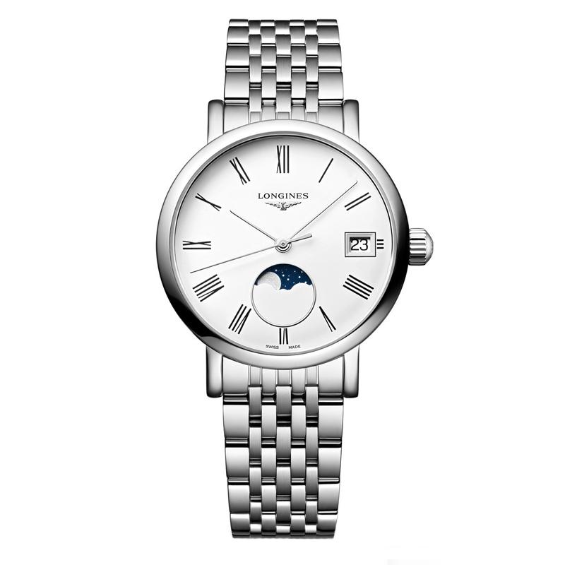 Longines Серия 'Наследие часового искусства' Кварцевый механизм Водонепроницаемость 30 м Женские часы Швейцарские часы 30 мм Белый циферблат Корпус из нержавеющей стали L4.330.4.11.6