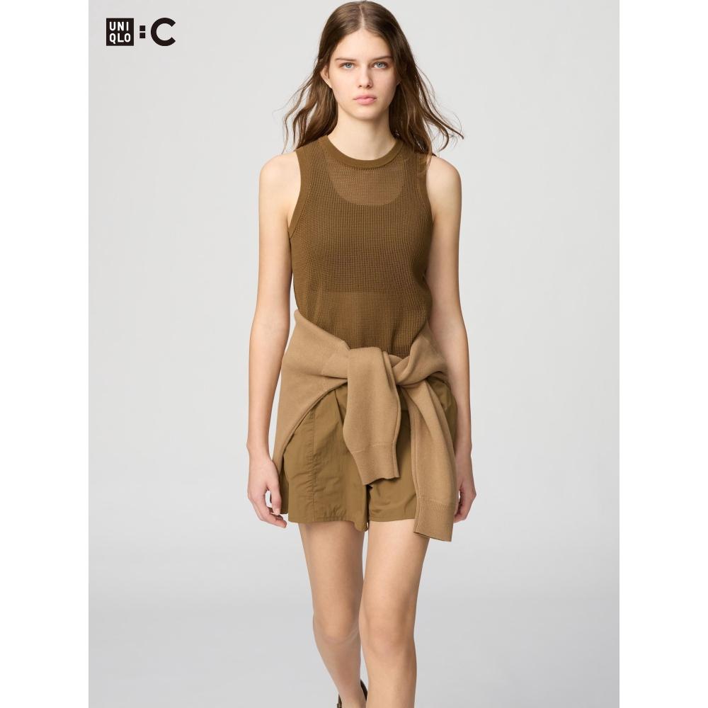 Uniqlo Сетчатый свитер с круглым вырезом без рукавов 