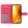 HT04 For iPhone 16 Case Sunflower Imprint Leather Wallet Phone Cover with Hand Strap
