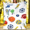 ball sports Theme Printed Blanket - Perfect for Couch, Bed, Travel & Outdoor Use | Machine Washable, Cozy & Durable.