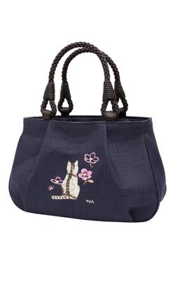 Сумка-тоут Made in Persimmon Shibu Cat Japanese Aori Birthday [crearekiki] Женская сумка, маленькая, легкая, Япония, индиго, окрашенная, с узором, вышитая,