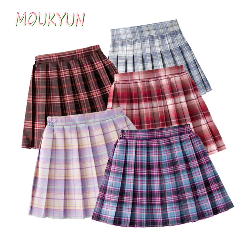 Юбки-плиссе в полоску и клетку для девочек JK, 13 цветов, 120-170, летняя детская школьная короткая юбка принцессы