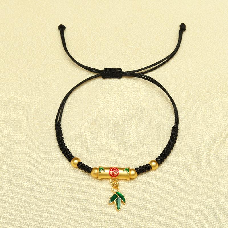 Модный браслет на удачу в год змеи из красной веревки, плетеный браслет в китайском стиле со знаком зодиака змея, мультяшный милый браслет со змеей, новогодний подарок