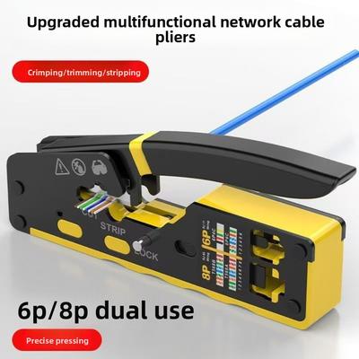 Универсальный 3 в 1 инструмент для обжима сетевых разъемов RJ45 EASY-Type Cat7 Cat6 Cat5 Ethernet обжимной инструмент Многофункциональный сквозной сетевой инструмент Плоскогубцы