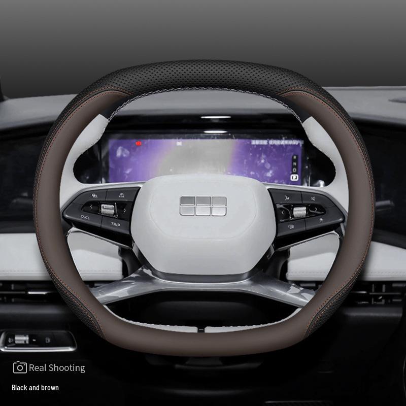 Премиальная противоскользящая кожаная оплетка на руль для Geely Galaxy L7/L6/E8 - Ультратонкий дизайн