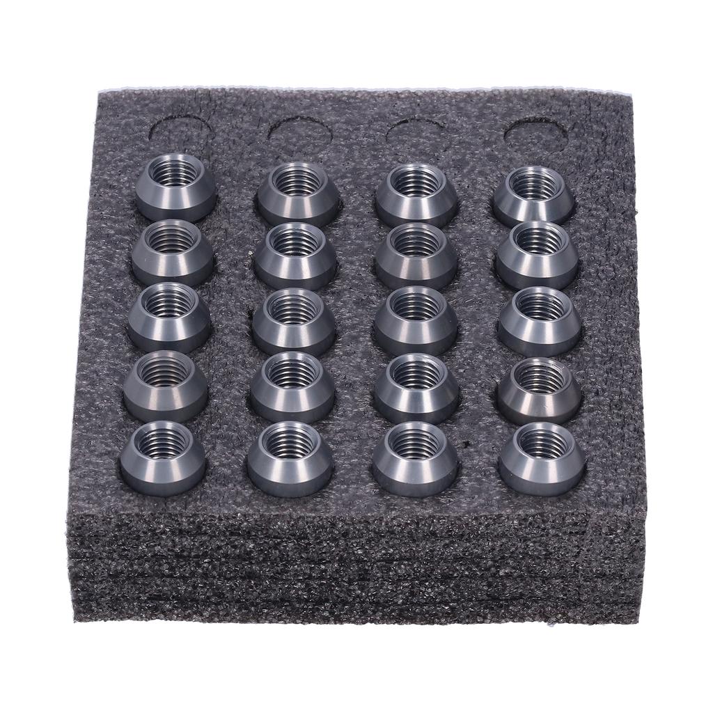 20 шт. Колесные гайки M12x1.5 Резьба Высота 1,3 дюйма Алюминий 7075 T6 Стопорные гайки Цвет титана