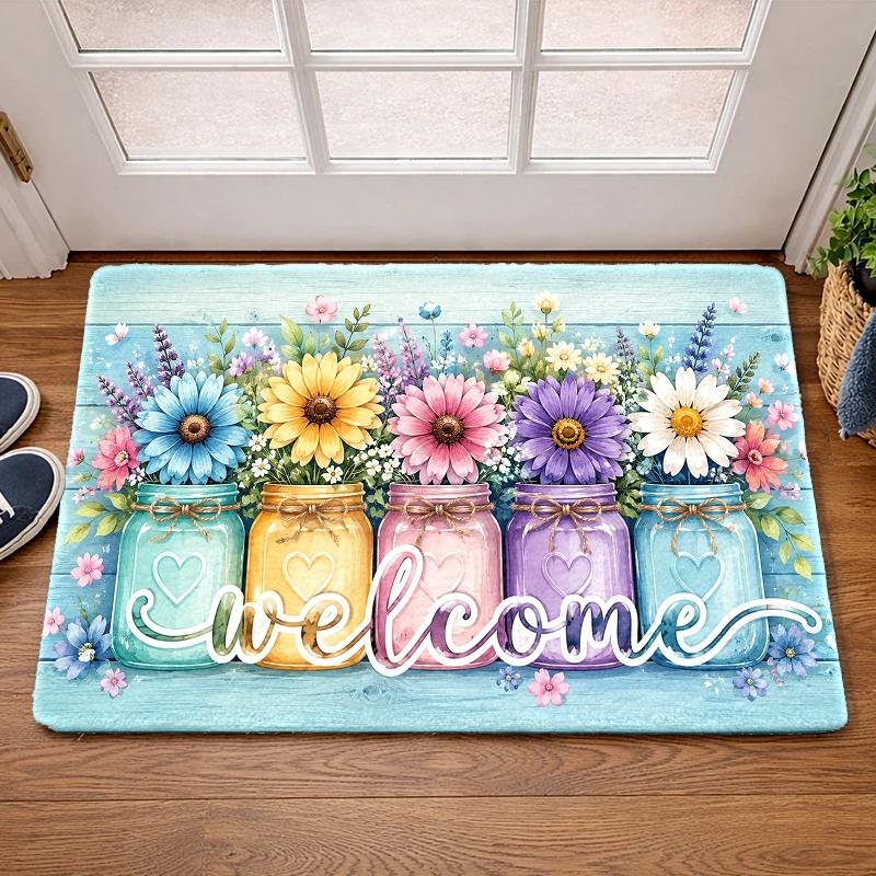 Flannel Floor Mat, Floor Mat, Door Mat, Entrance Mat, Kitchen Mat, Bedside Rug, Front Door Mat, Suitable for Indoor And Outdoor Use in Living Rooms, B