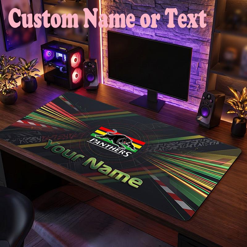 Penrith Panthers Customized Name Text Mouse Pad, Large Desk Mouse Mat Personalized Home Office Present