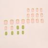 Green Fresh Daisies French Removable Nail Art Tablets 24 Pieces Press On Nails