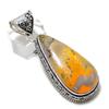 Bumblebee Jasper Gemstone Handmade 925 Sterling Silver Gift Pendant 2.40" R4t52