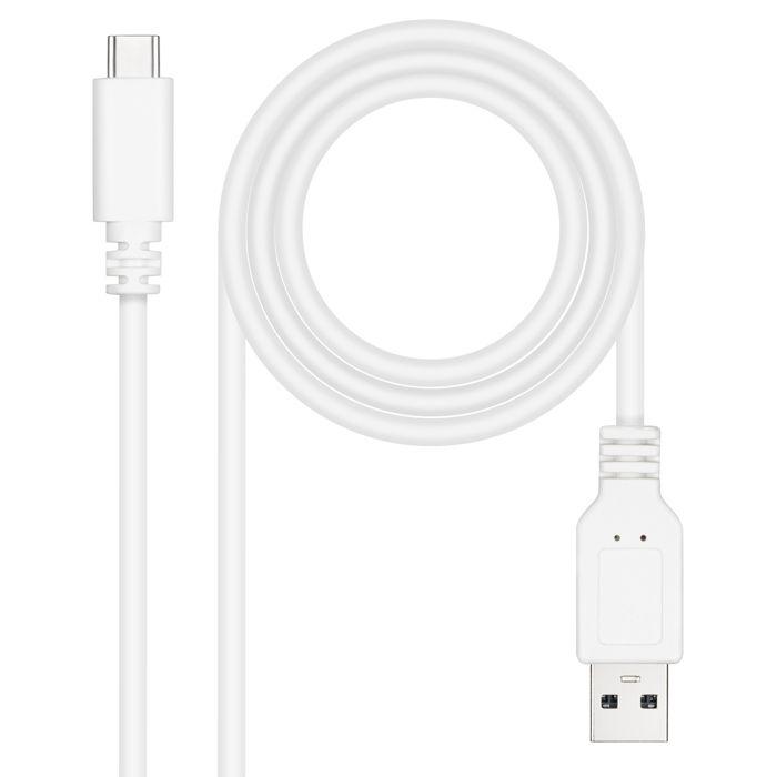 Câble USB 2.0 - NANO CABLE - 10.01.2103-W - USB-C/M-A/M - 3A - 3 mètres - Blanc