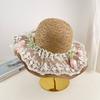 Wide Brim Straw Hat Tulip Sunscreen Hat Fashion Sunshade Hat  Summer