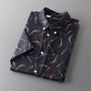 Label Cutting Retro Hong Kong Style Summer plus Size Men's Clothing Short Sleeve
