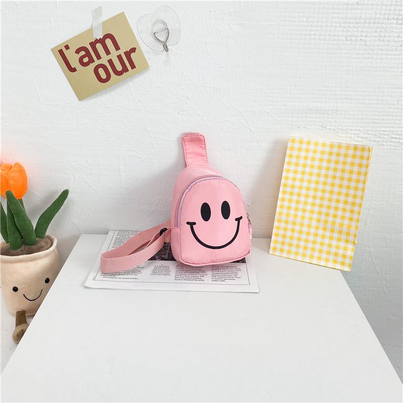 Японская свежая детская сумка-грудь с рисунком в виде смайлика в корейском стиле, симпатичная сумка-мессенджер для девочек, модная мини-сумка для мальчиков с диагональной перекладиной