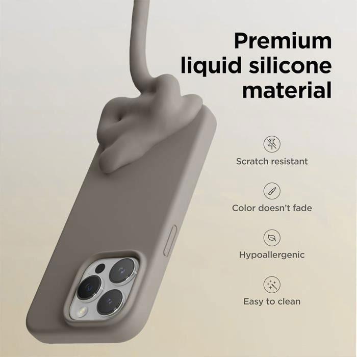 Coque de protection - BOOLING - pour iPhone 16 Pro - Silicone Liquide Doux - 2 Verres Trempés - Anti-Rayures