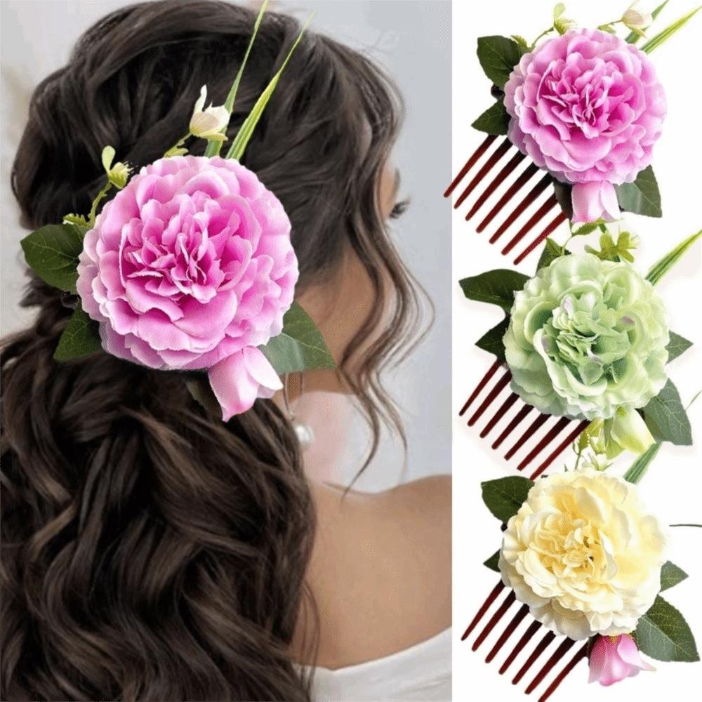 Side Clip Flower Hairpin Hair Clip Wedding Bride Accessories  Water Splashing Festival