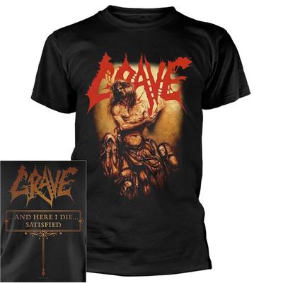 Grave Here I Die Satisfied Футболка Футболка Группа Смертельного Металла Футболка