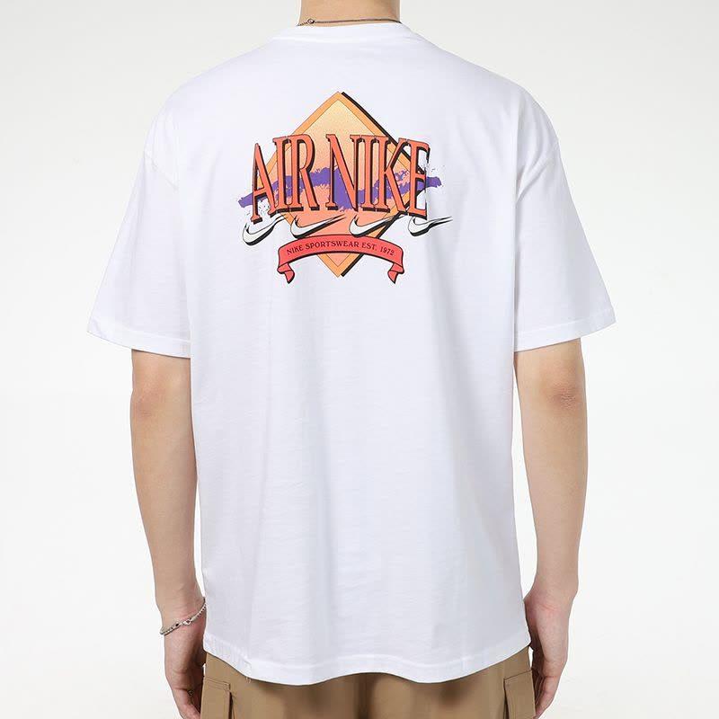 Nike T Shirts Men's White Crew Neck Moderate Straight Fit DD1377-100