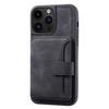 For iPhone 14 Pro Max Phone Wallet Case RFID Blocking Leather Coated TPU Kickstand Cover