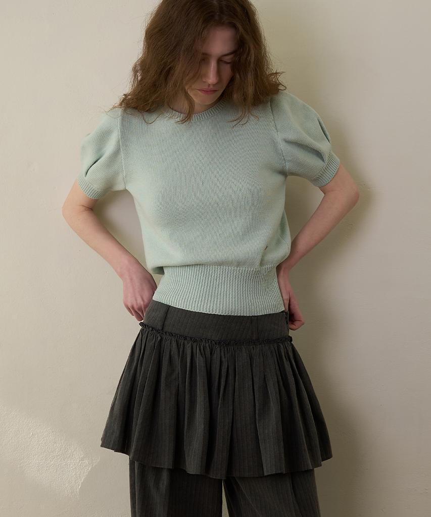 Without Summer Bass Shirred Mini Skirt