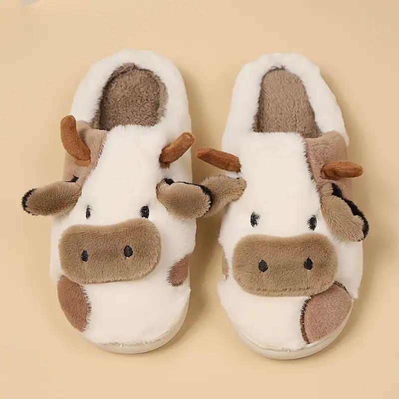 Тапочки, немые милые хлопковые тапочки из коровьего молока, мужские и женские домашние тапочки, женские домашние теплые тапочки