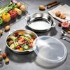 Круглый контейнер для хранения продуктов из нержавеющей стали с крышкой, герметичный лоток для остатков еды, коробка для закусок, инструмент для холодильника и кухни