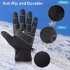 Winter Fleece Cycling Gloves with Zipper Touch Screen Compatible Anti-slip Warm Outdoor Sports Gloves for Cycling