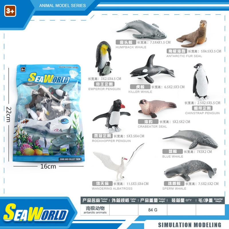 Реалистичная коллекция пластиковых моделей животных Арктики и Антарктики с детализированными морскими обитателями