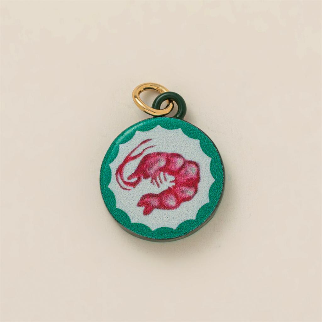 Cute geometric cherry colored fruit print pendant DIY accessory gold-plated color preservation
