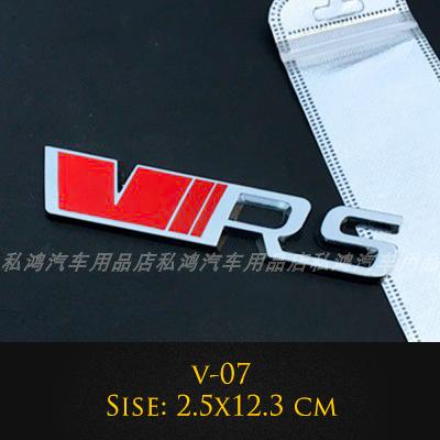 Car 3D Metal VRS RS Badge Sticker Logo Car Body Tail Grill Emblem Side Fender Stickers