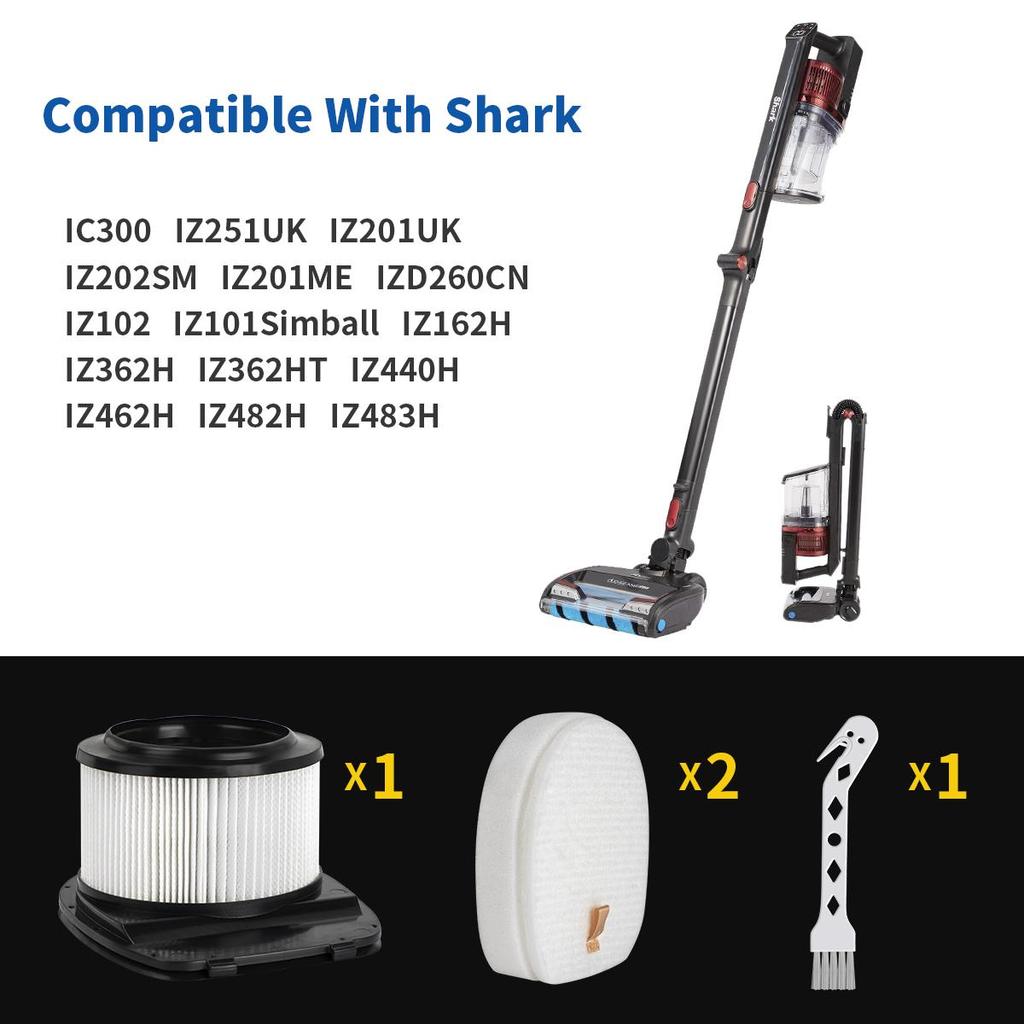 Filters For Shark IZ201UK IZ201UKT IZ201UKTSB IZ251UKT IZ362H IZ462H IZ163H IZ483H IZ482H IZ162H IZ361H IZ440H Vacuum Cleaner