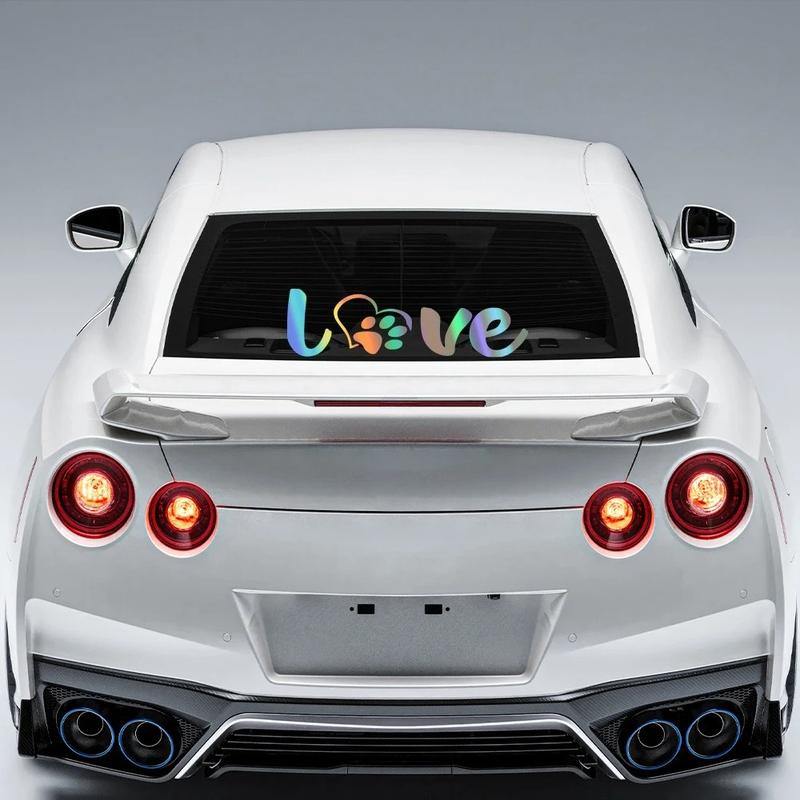 Paw Love Dog Footprint Graphic Car Sticker Creative Auto Body Decoration Vinyl Decal Accessories For Car Truck Off-road SUV Van