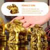 Ornaments Elephant Figurine Centerpiece Table Decorations for Living Room Animal Figurines Lucky Miniature Golden Office