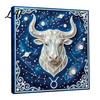 Handmade Faux Pearl Painting Kit DIY Kit 12 Zodiac Signs Rhinestone Art Set for with Wooden Frame Adults Beginners Fake Wall Decoration