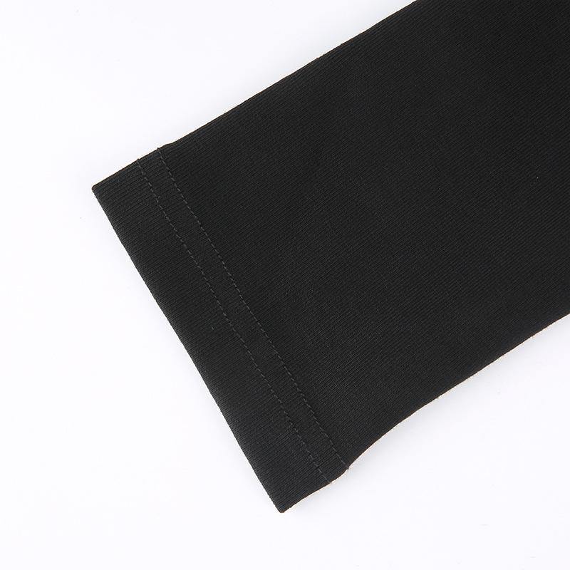 High Fashion Women’s Long-sleeved Bodysuit Solid Color Hollow Off-shoulder Half High Collar Jumpsuit