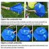 Umbrella Hat Hands Free Umbrella Double Layer Waterproof Hat for Fishing Outdoor Blue