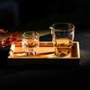 Мини-стеклянная чашка для виски, 70 мл, японский нестандартный художественный стакан для вина, дизайнерская чашка, матовые хрустальные чашки для сакэ, рюмки, дропшиппинг