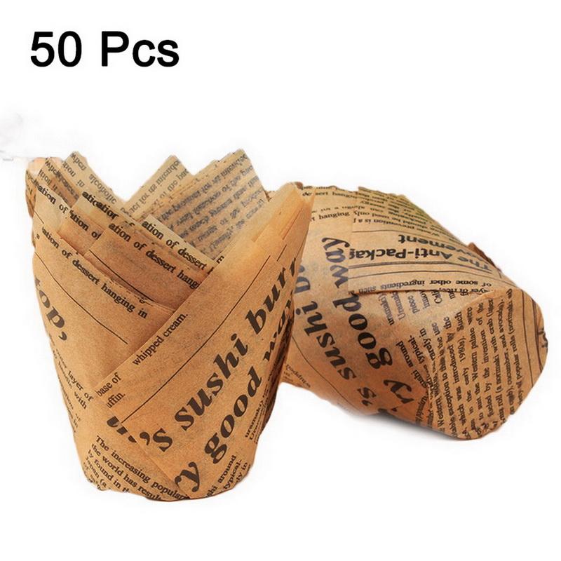 Бумажный формочек для кексов, формочек для выпечки, для свадебных вечеринок, кексов-тюльпанов, бумажных стаканчиков для кексов, маслостойких оберток для тортов