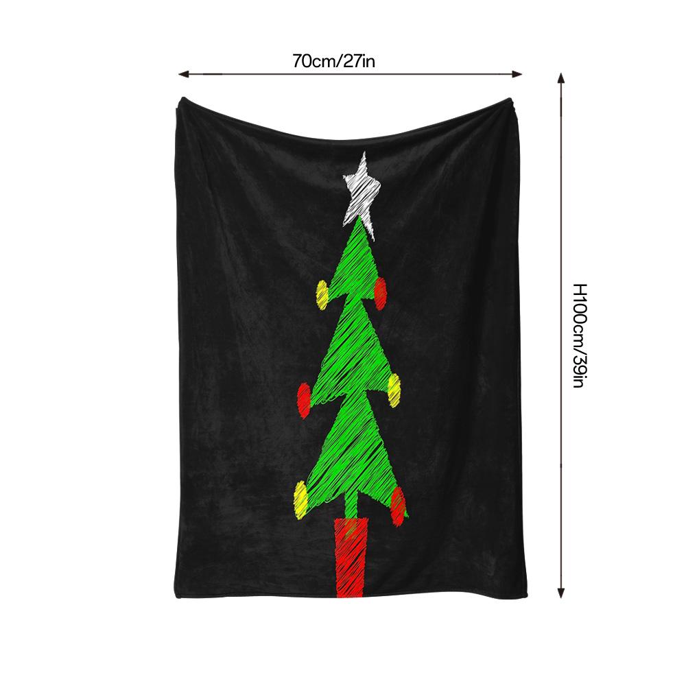 Tuniu Plush Cozy Throw Blanket with Christmas Tree Pattern for Living Room Bedroom Sofa Bed Decoration