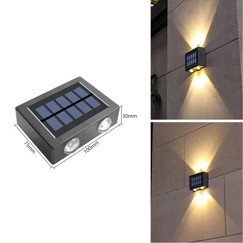 LED Solar Wall Lamp Outdoor Lighting Waterproof Up And Down Glowing Solar Light Courtyard Garden Home Decoration Wall Lights