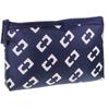 Navy Geometric Pattern Makeup Pouch - Small Size by Inter Vion